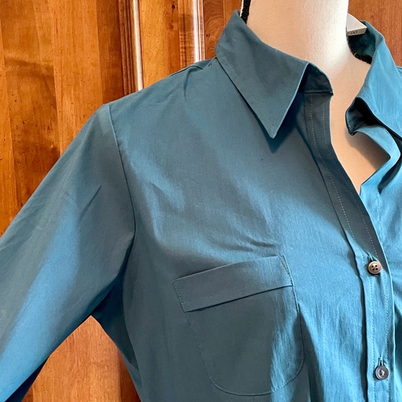 Women’s Dark Teal Button Down Top/New w/tags/Size L - Picture 2 of 8